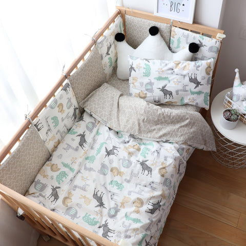 Baby Bedding Set Nordic Cotton Woven Baby Bed Linen For Newborns Kid Crib Bedding For Boy Girl Nersury Offer Custom Make Service