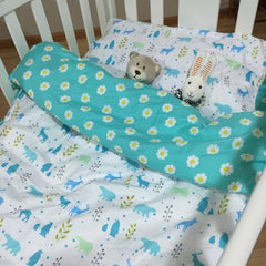 3Pcs Cotton Crib Bed Linen Kit For Boy Girl Cartoon Baby Bedding Set Includes Pillowcase Bed Sheet Duvet Cover Without Filler