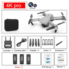 SHAREFUNBAY E88 pro drone 4k HD dual camera visual positioning 1080P WiFi  fpv drone  height preservation rc quadcopter