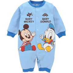 Disney Baby Boy Clothes Cotton Baby Rompers Mickey Rouaps Bebe Cartoon Baby Girl Clothes Spring Infant Jumpsuits Long Sleeves