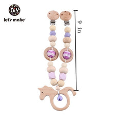 Let's Make Wood Teether Baby Bed Hanging Rattles Toy Make Noise Bird Elephant Shape Crochet Beads Bracelet Pram Clip Baby Rattle