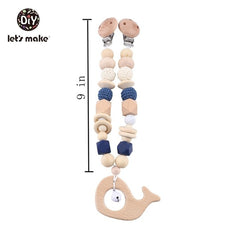 Let's Make Wood Teether Baby Bed Hanging Rattles Toy Make Noise Bird Elephant Shape Crochet Beads Bracelet Pram Clip Baby Rattle