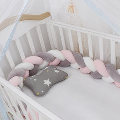 1M/2M/3M/4M Baby Bumper Crib Cot Protector Infant Bebe Bedding Set for Baby Boy Girl Braid Knot Pillow Cushion Room Decor