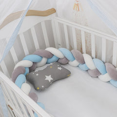 1M/2M/3M/4M Baby Bumper Crib Cot Protector Infant Bebe Bedding Set for Baby Boy Girl Braid Knot Pillow Cushion Room Decor