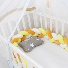 1M/2M/3M/4M Baby Bumper Crib Cot Protector Infant Bebe Bedding Set for Baby Boy Girl Braid Knot Pillow Cushion Room Decor