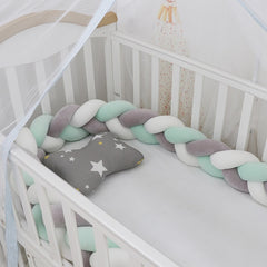 1M/2M/3M/4M Baby Bumper Crib Cot Protector Infant Bebe Bedding Set for Baby Boy Girl Braid Knot Pillow Cushion Room Decor