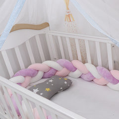 1M/2M/3M/4M Baby Bumper Crib Cot Protector Infant Bebe Bedding Set for Baby Boy Girl Braid Knot Pillow Cushion Room Decor