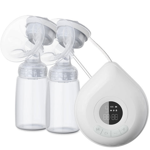 Real Bubee Rechargeable Double Electric Breast Pump BPA Free 3 Mode Intelligent BreastPump Automatic Massage with High Suction